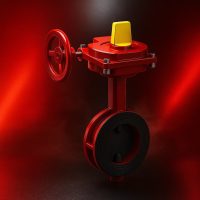 شیر پروانه‌ای ویفری با عملگر دنده‌ای و کلید وضعیت (Tamper Switch) مدل VMW-300-S