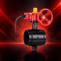 شیر پروانه‌ای شیاردار با گیربکس و سوئیچ اعلام وضعیت مدل VM232GVFC